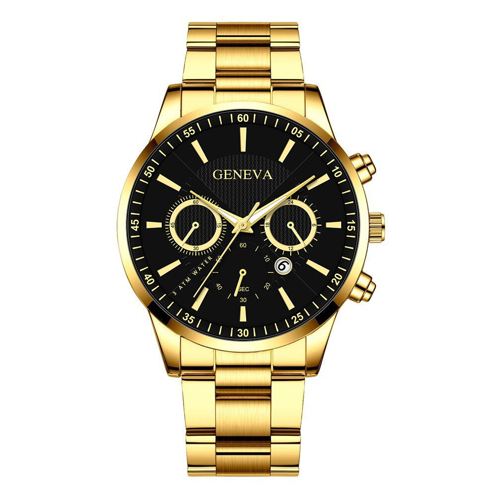 Men's Gold /Black Face "Geneva" Watch